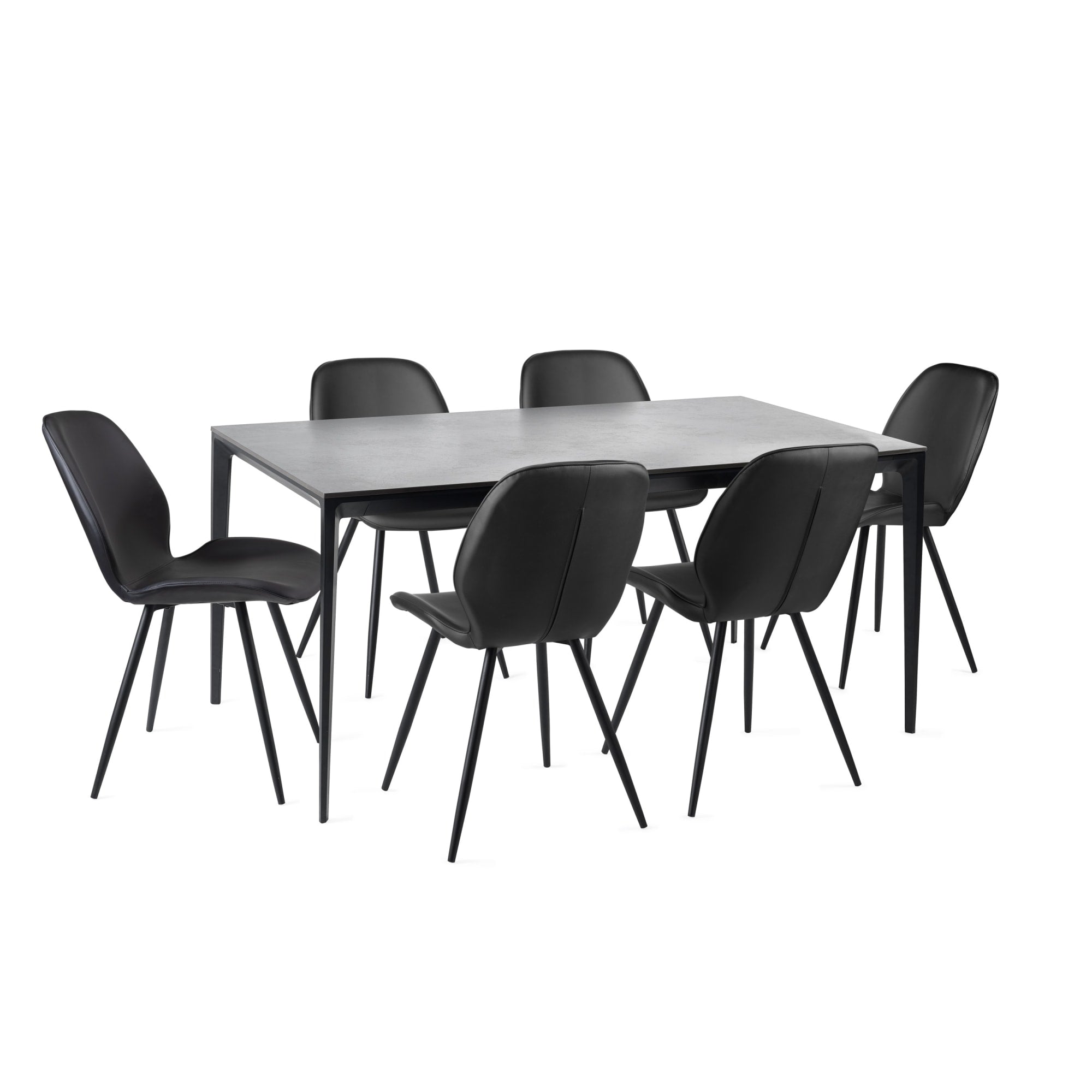 Set of 2 Otto Black Faux Leather Dining Chairs