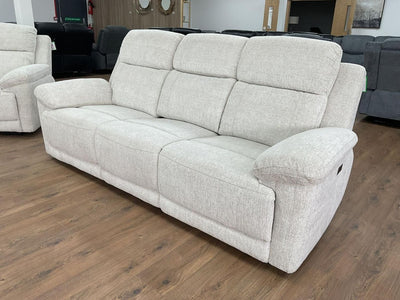 Owen Electric Recliner Sofa Beige 3 Seater
