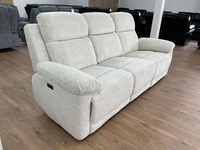 Owen Electric Recliner Sofa Beige 3 Seater