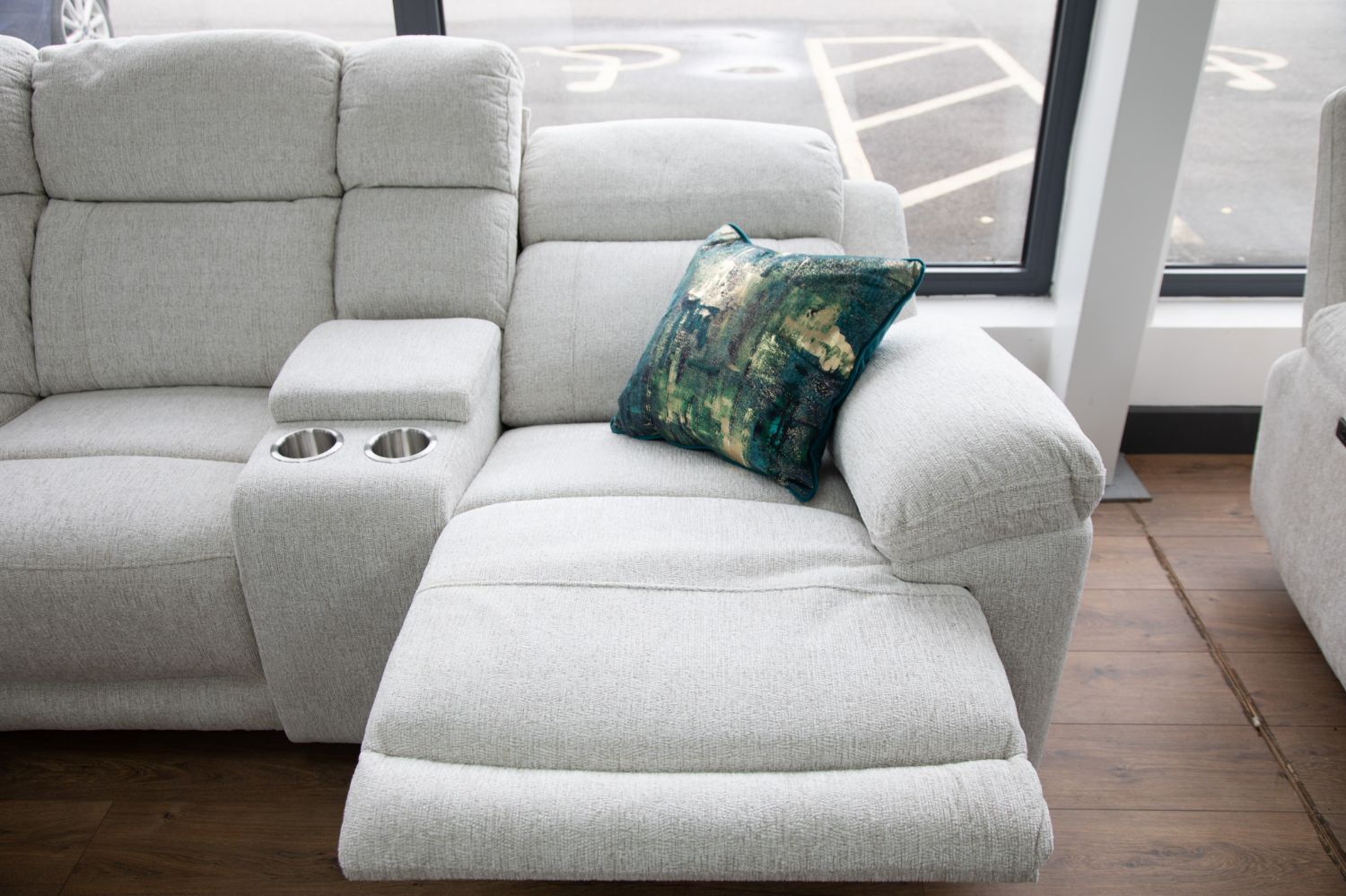 Owen Electric Recliner Sofa Beige Large Corner