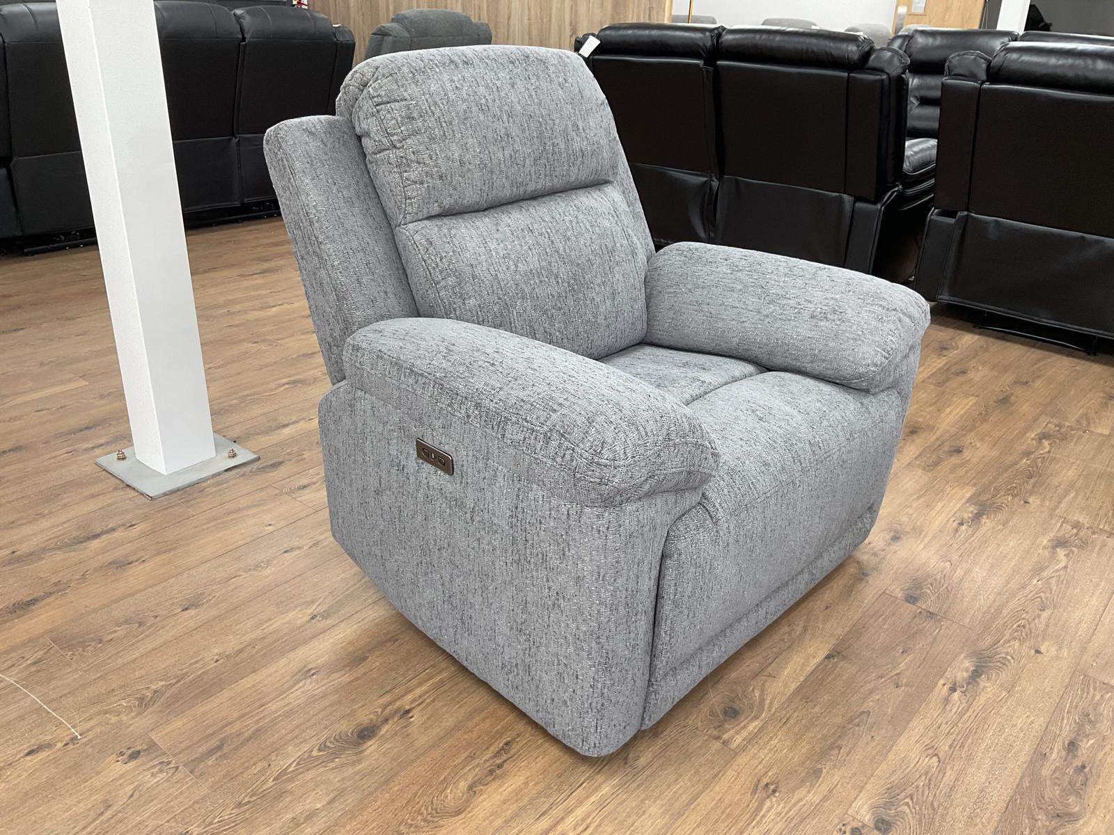 Owen Electric Recliner Sofa Grey Armchair