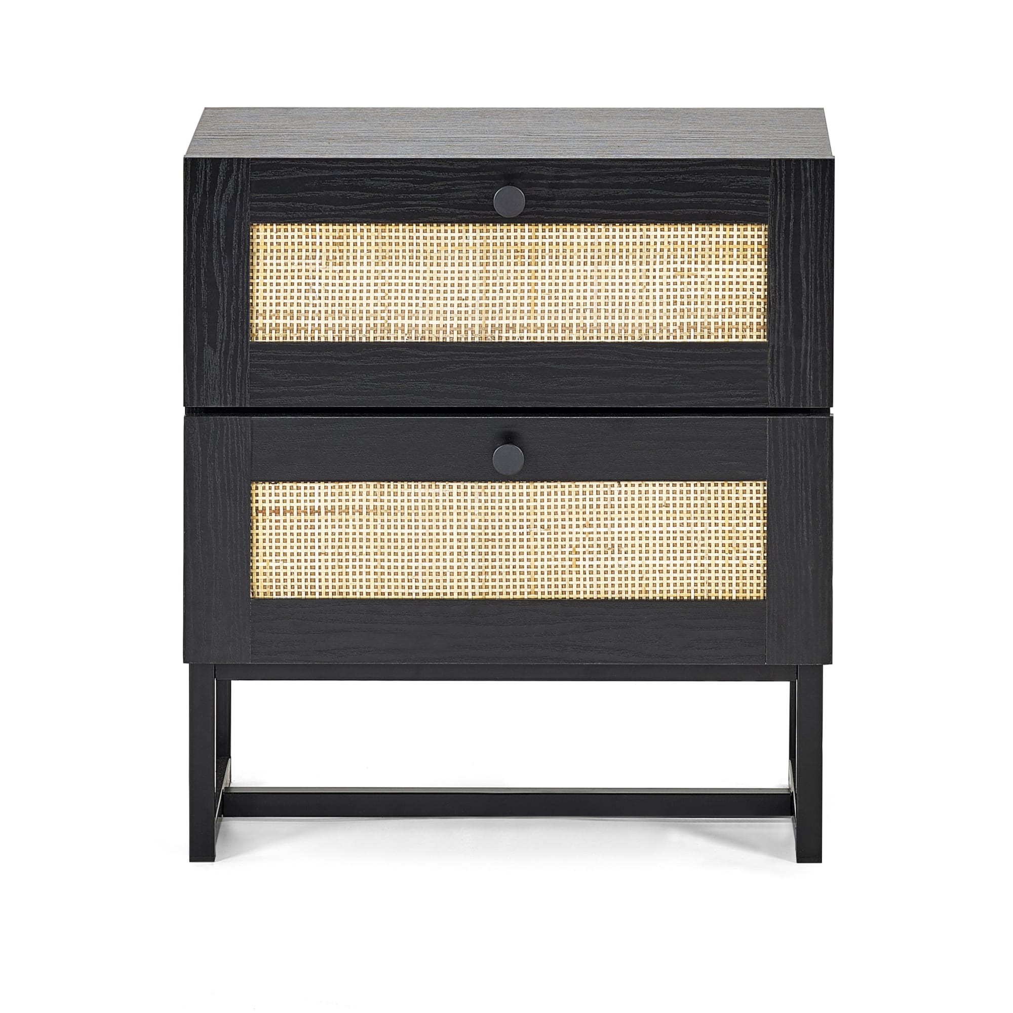 Padstow 2 Drawer Bedside - Black