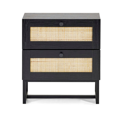 Padstow 2 Drawer Bedside - Black