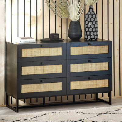 Padstow 6 Drawer Chest - Black