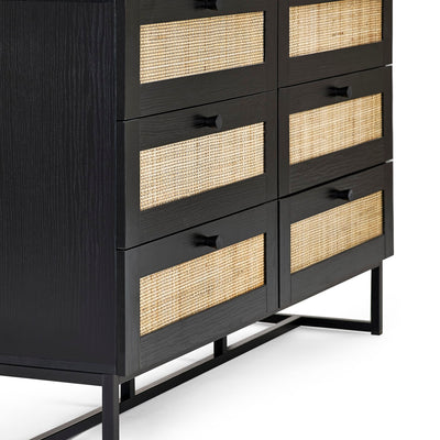 Padstow 6 Drawer Chest - Black