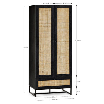 Padstow Wardrobe - Black