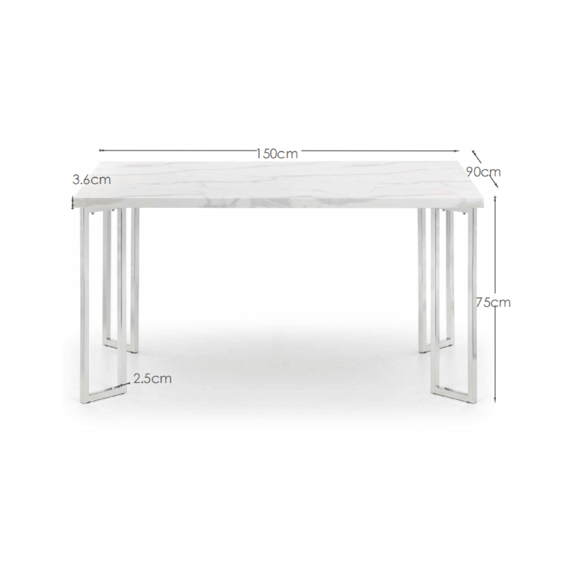Positano Marble & Chrome Dining Table