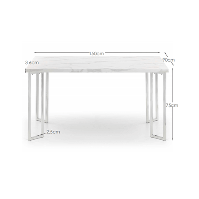 Positano Marble & Chrome Dining Table
