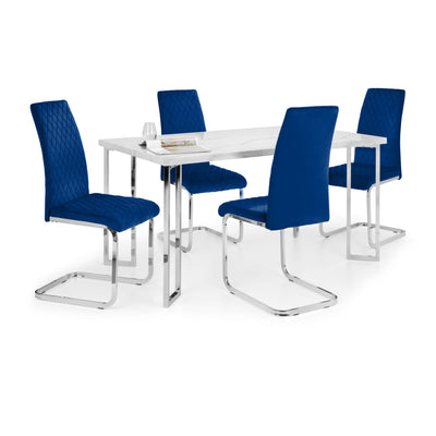 Positano Marble & Chrome Dining Table
