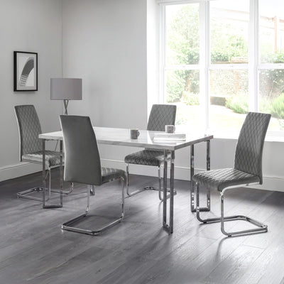 Positano Marble & Chrome Dining Table