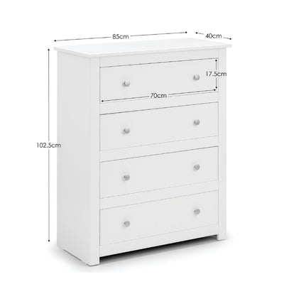 Radley 4 Drawer Chest - Surf White