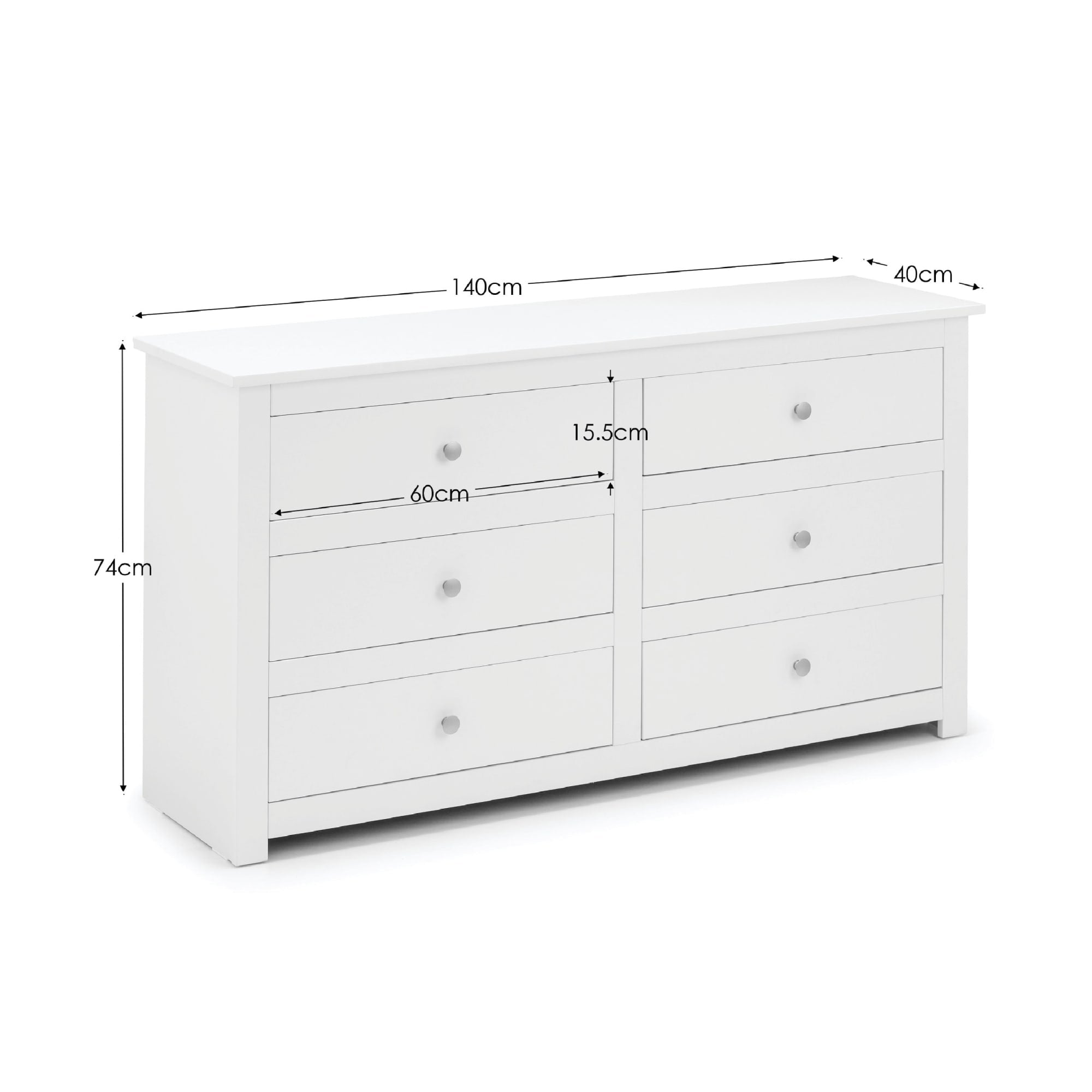 Radley 6 Drawer Chest - Surf White
