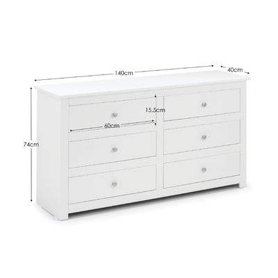 Radley 6 Drawer Chest - Surf White
