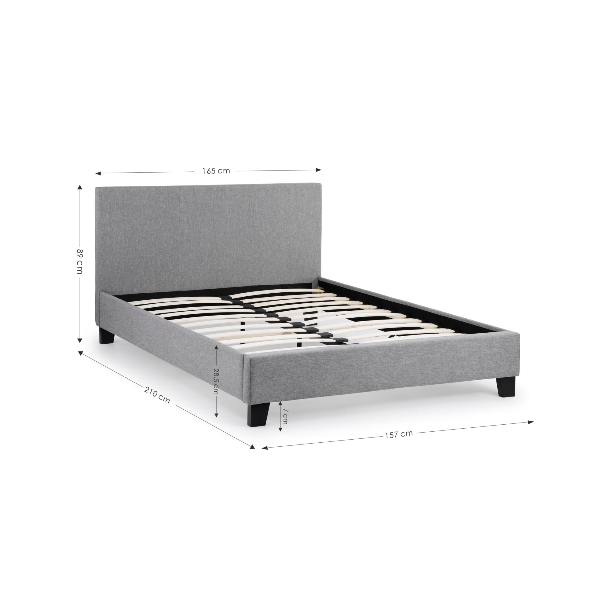 Rialto 150cm King Bed Light Grey
