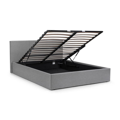Rialto Ottoman Storage 135cm Double Bed Light Grey
