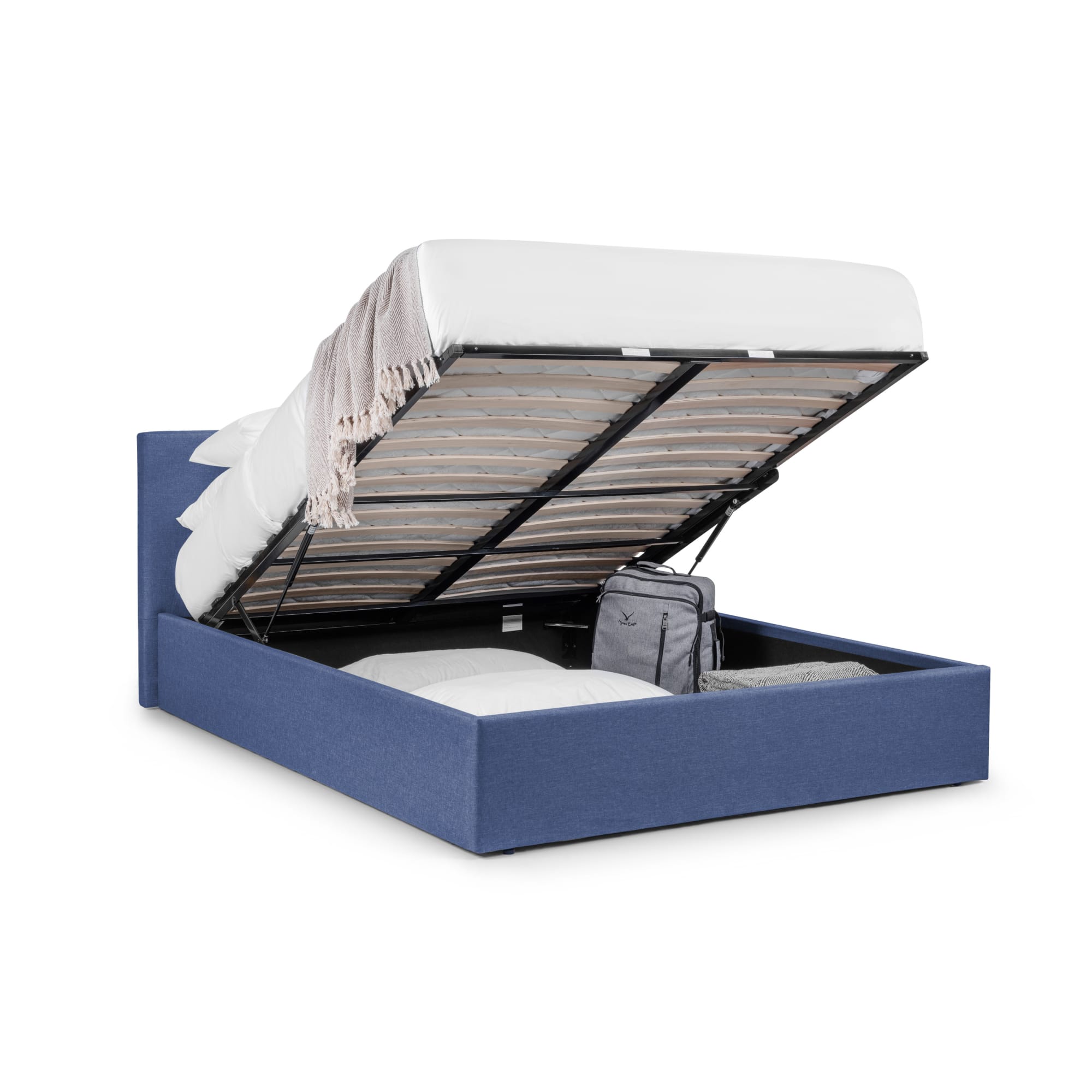 Rialto Ottoman Storage 150cm King Bed Dark Blue