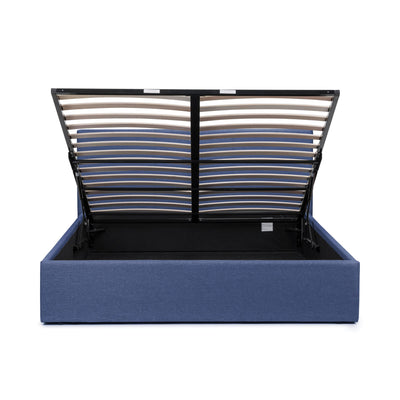 Rialto Ottoman Storage 150cm King Bed Dark Blue