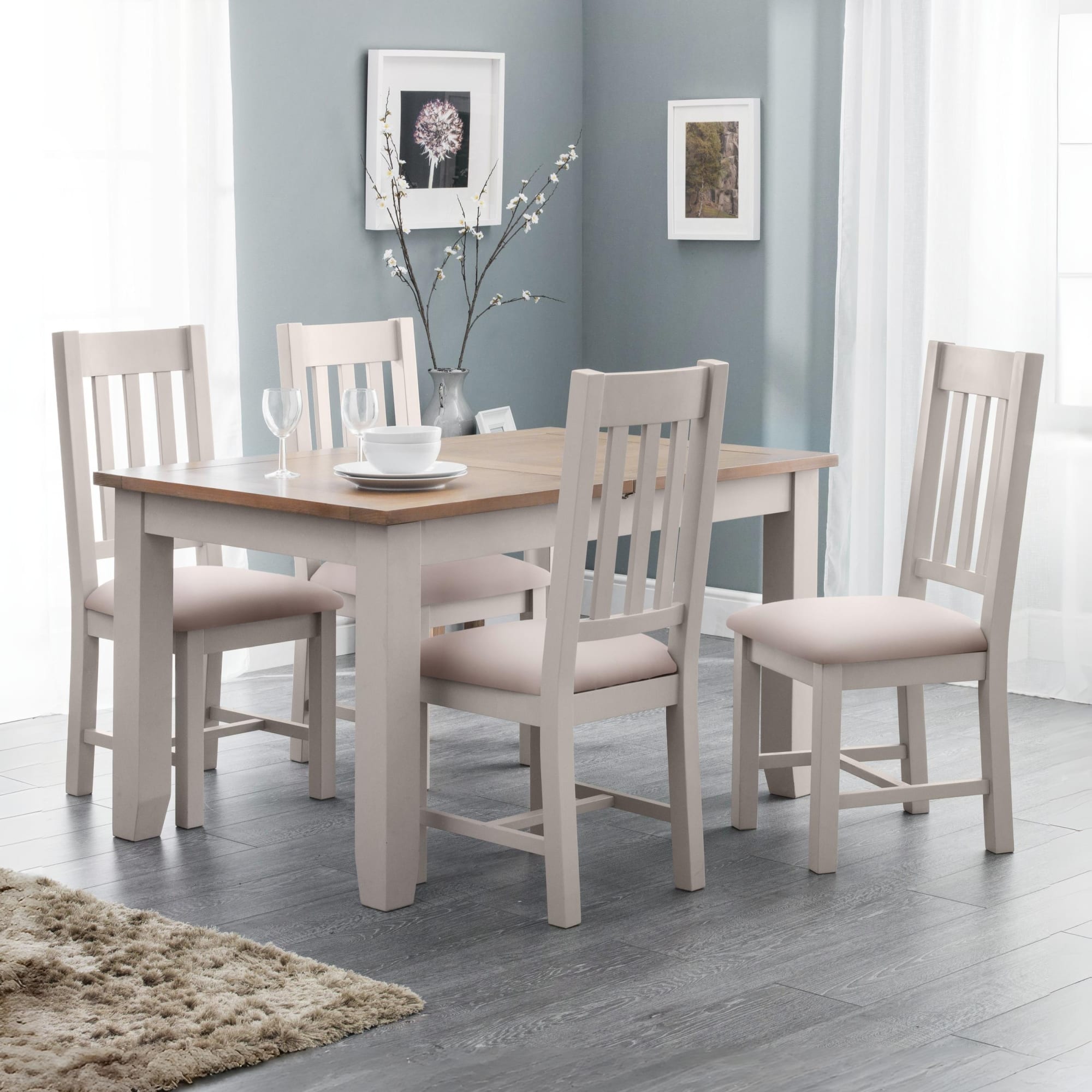 Richmond Extending Dining Table - Elephant Grey/Pale Oak