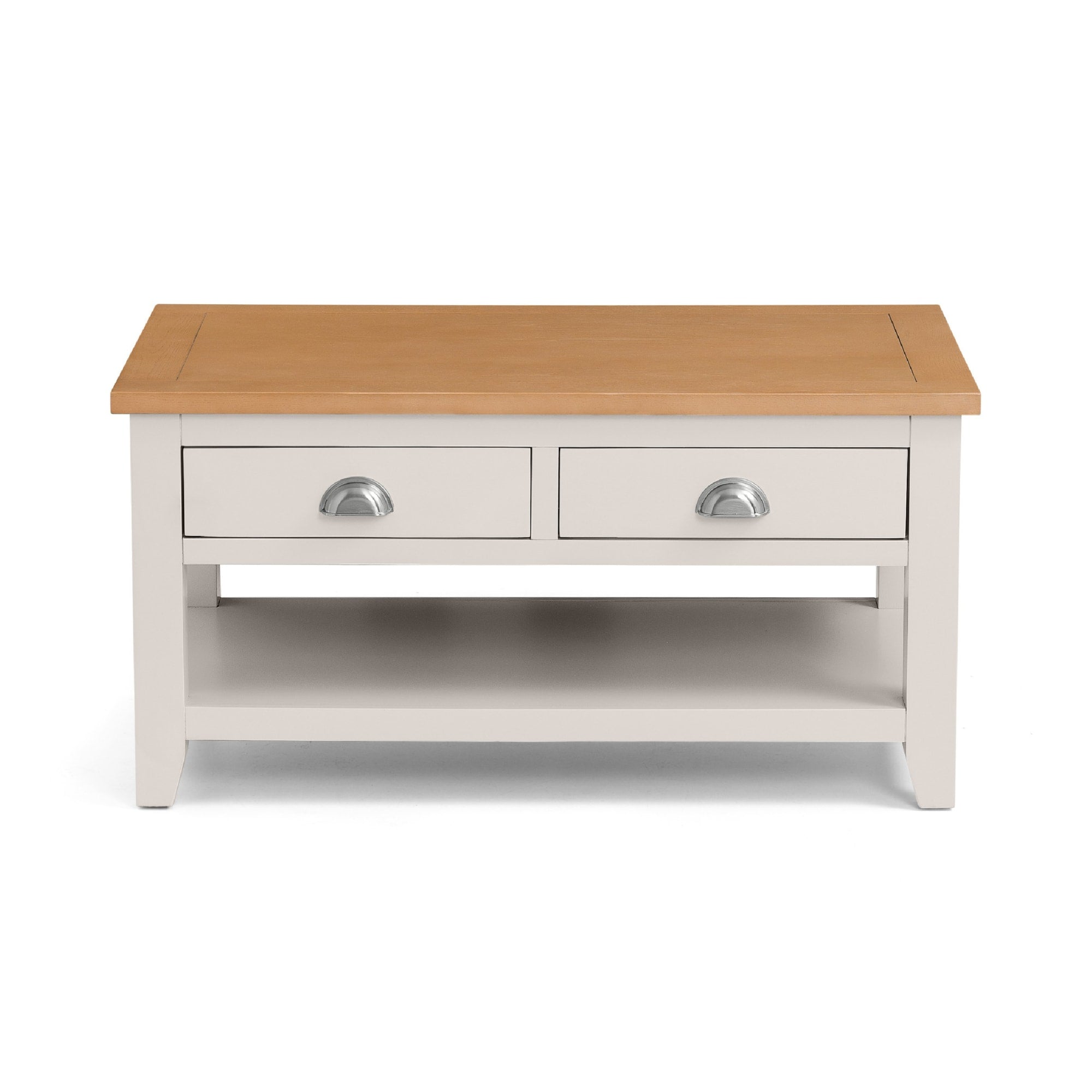 Richmond Coffee Table With 2 Drawers - Grey/Pale Oak