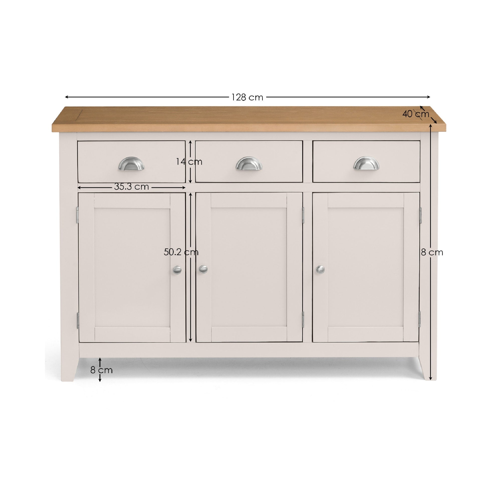 Richmond Sideboard - Elephant Grey/Pale Oak