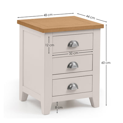 Richmond 3 Drawer Bedside