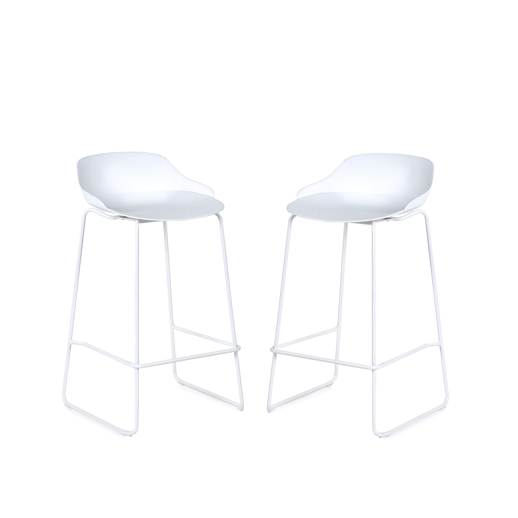 Set Of 2 Rocco Stools - White