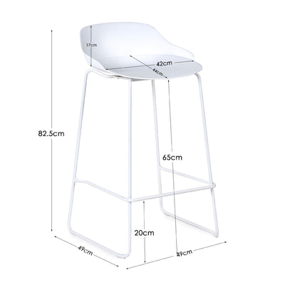 Set Of 2 Rocco Stools - White