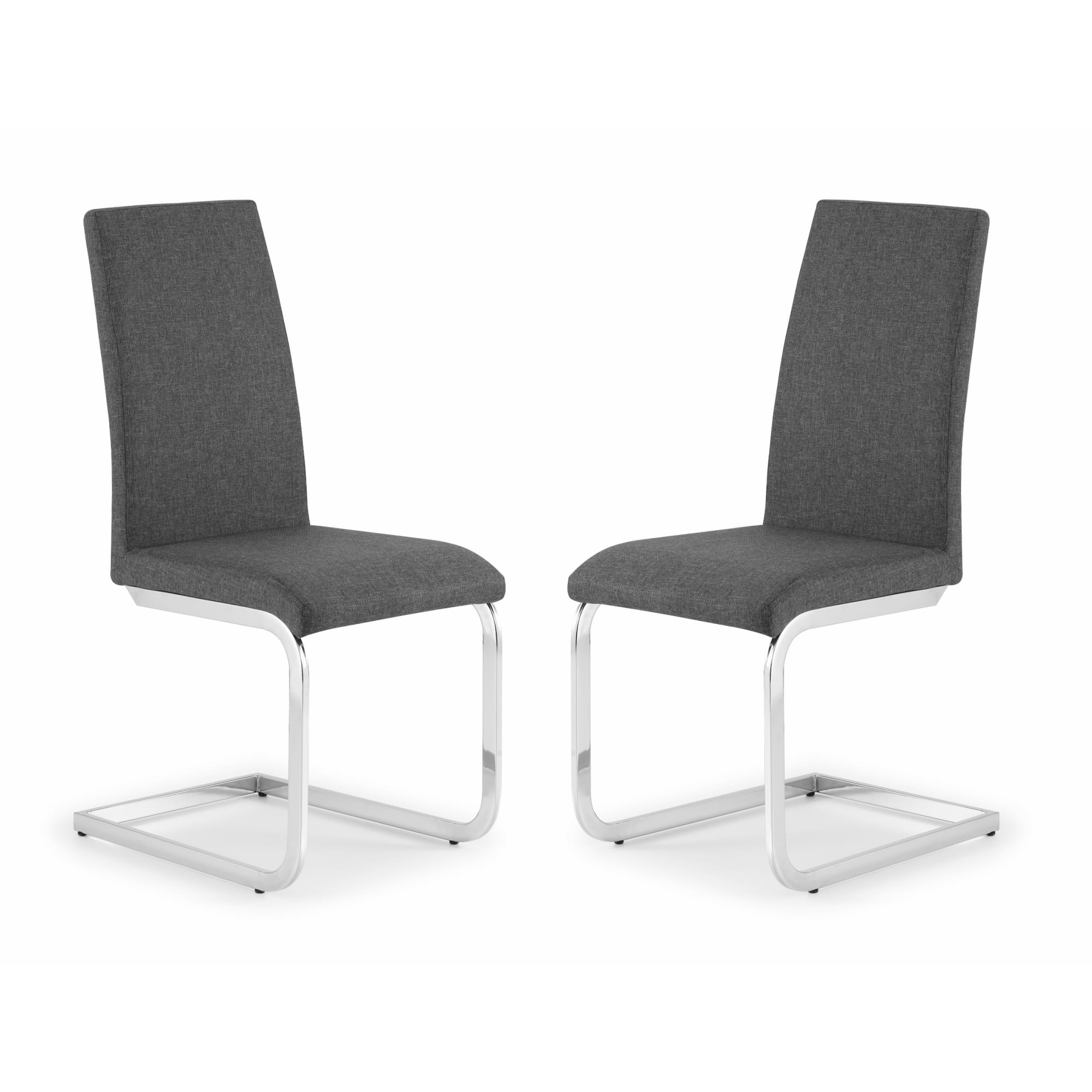 Set Of 2 Roma Cantilever Dining Chairs Slate Grey