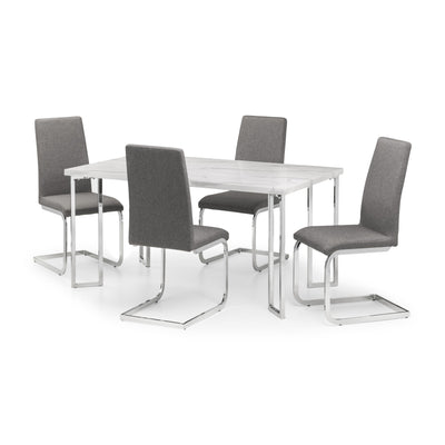Set Of 2 Roma Cantilever Dining Chairs Slate Grey