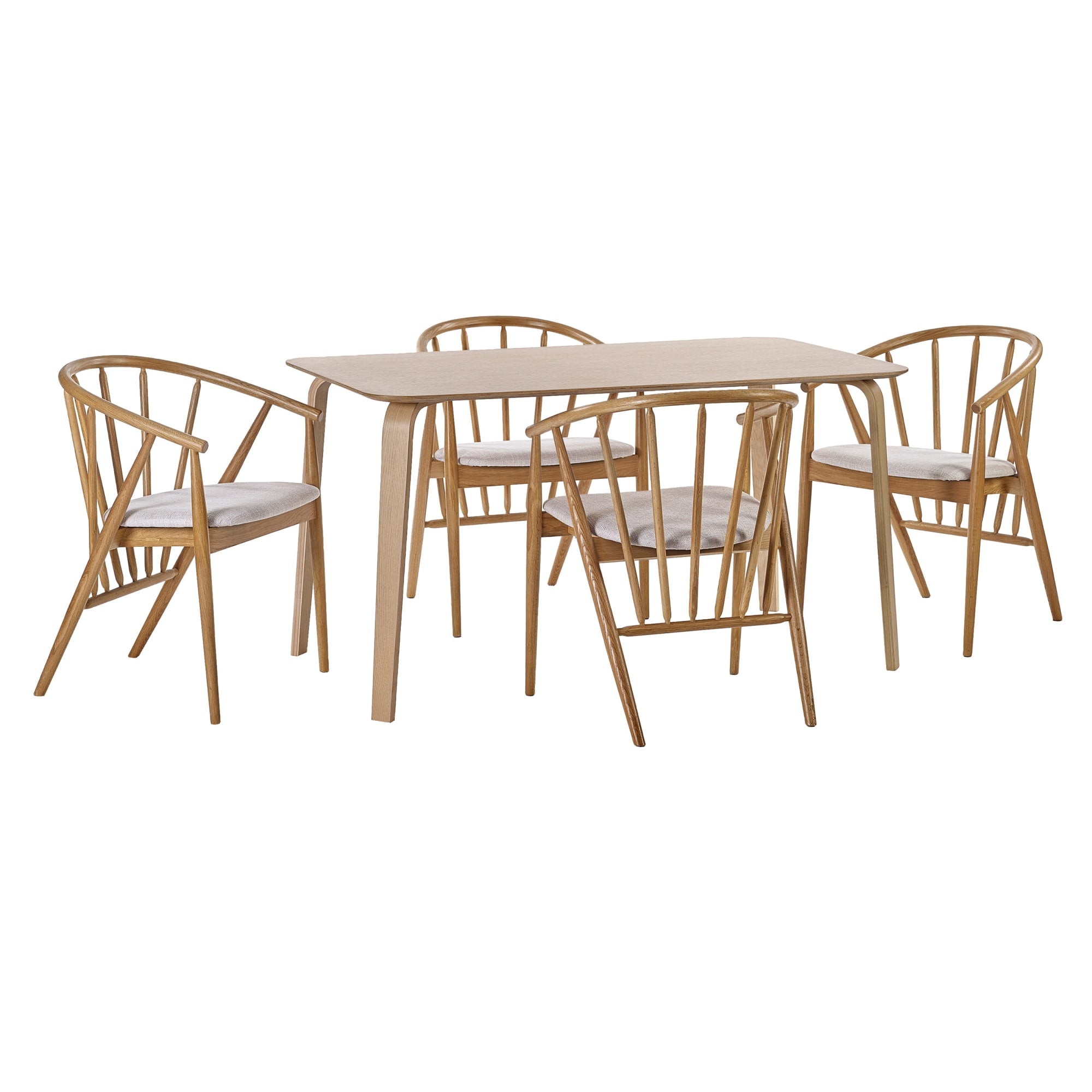 Rory Oak Curved Back Dining Chair
