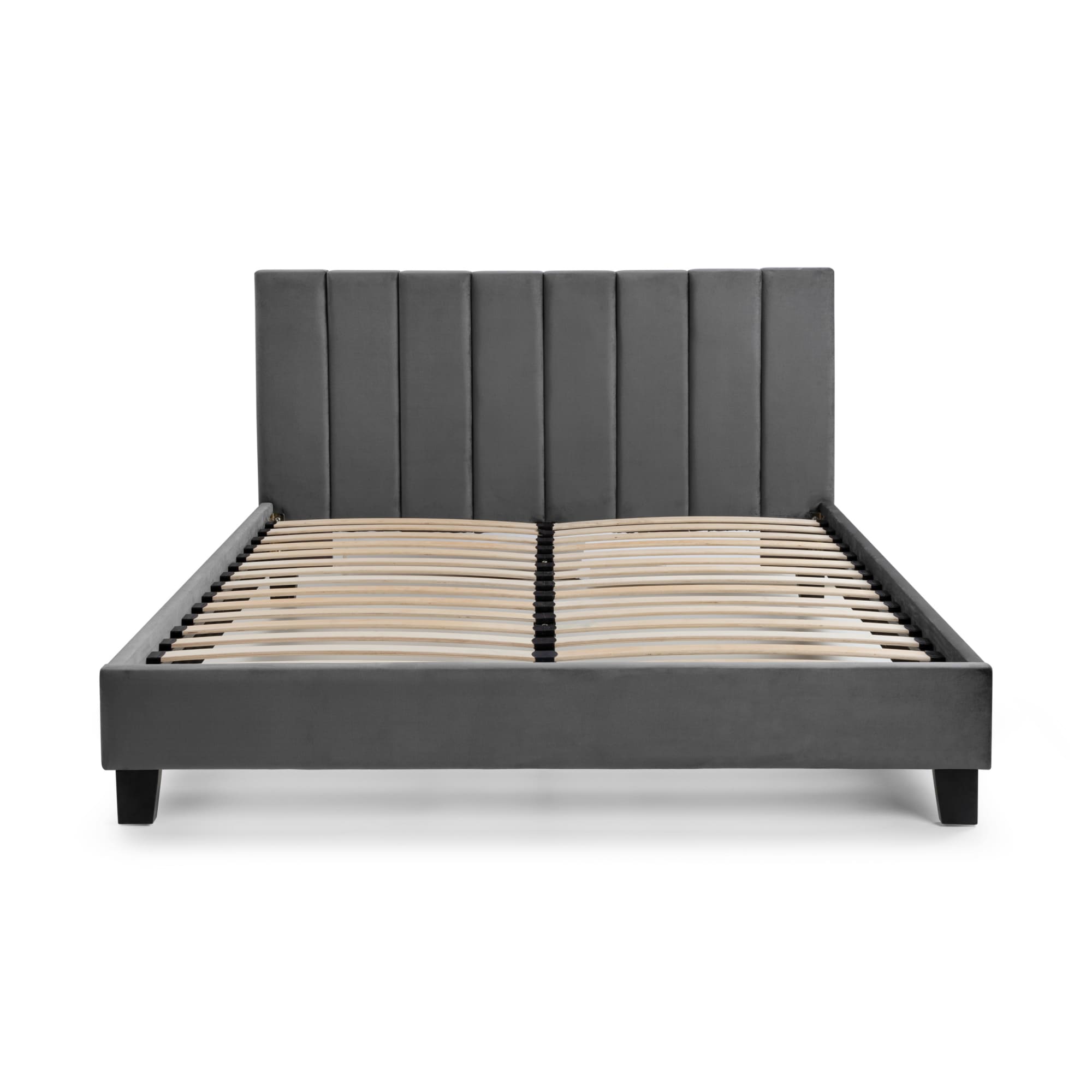Rosa Grey Velvet Upholstered 90cm Single Bed