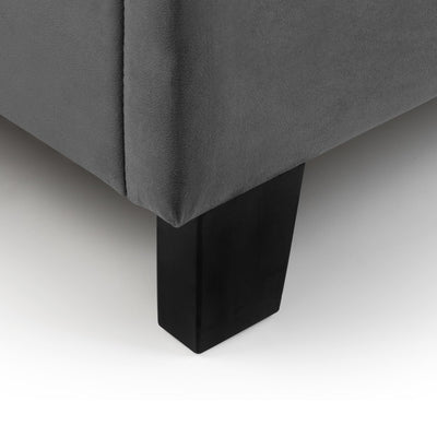 Rosa Grey Velvet Upholstered 150cm King Bed