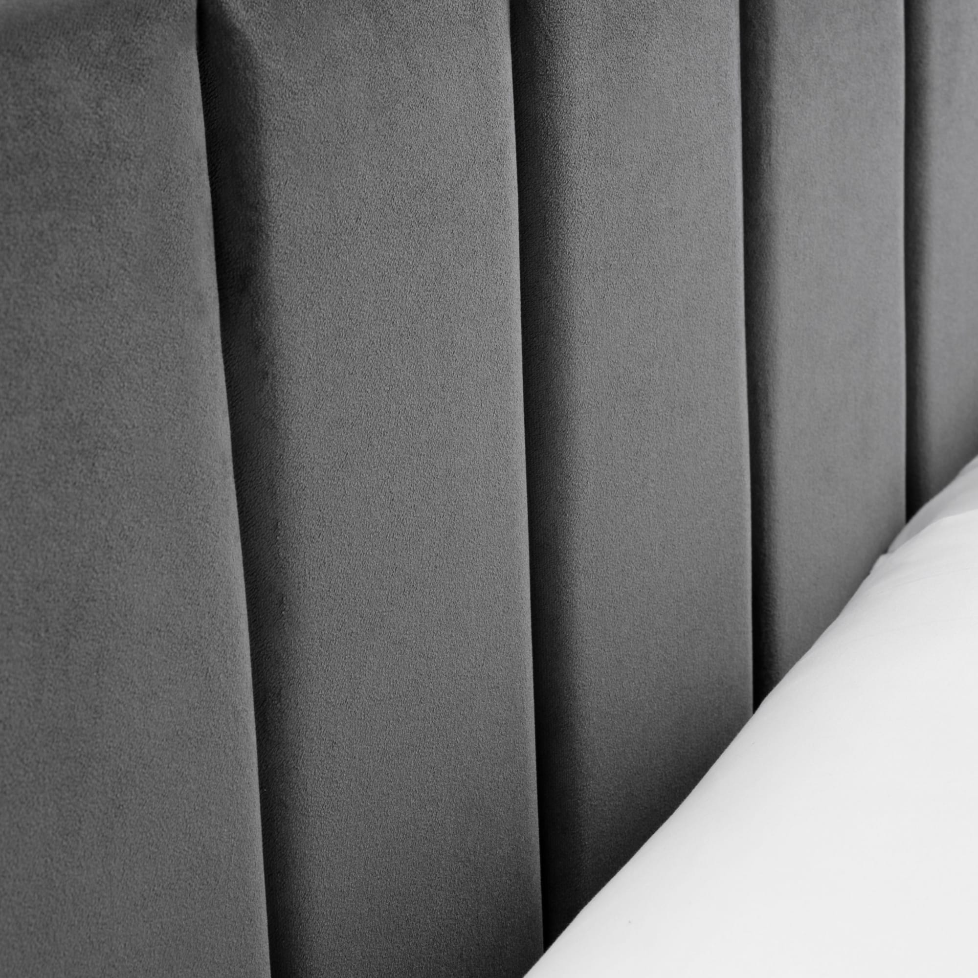Rosa Grey Velvet Upholstered 150cm King Bed