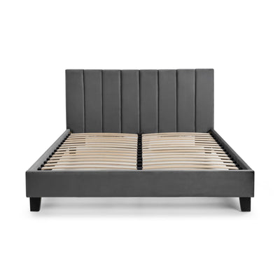 Rosa Grey Velvet Upholstered 120cm Small Double Bed