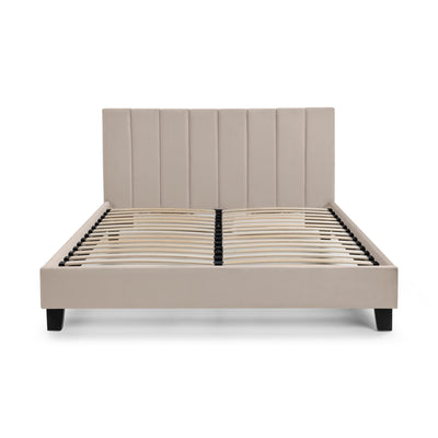 Rosa Cream Velvet Upholstered 90cm Single Bed