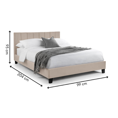 Rosa Cream Velvet Upholstered 90cm Single Bed