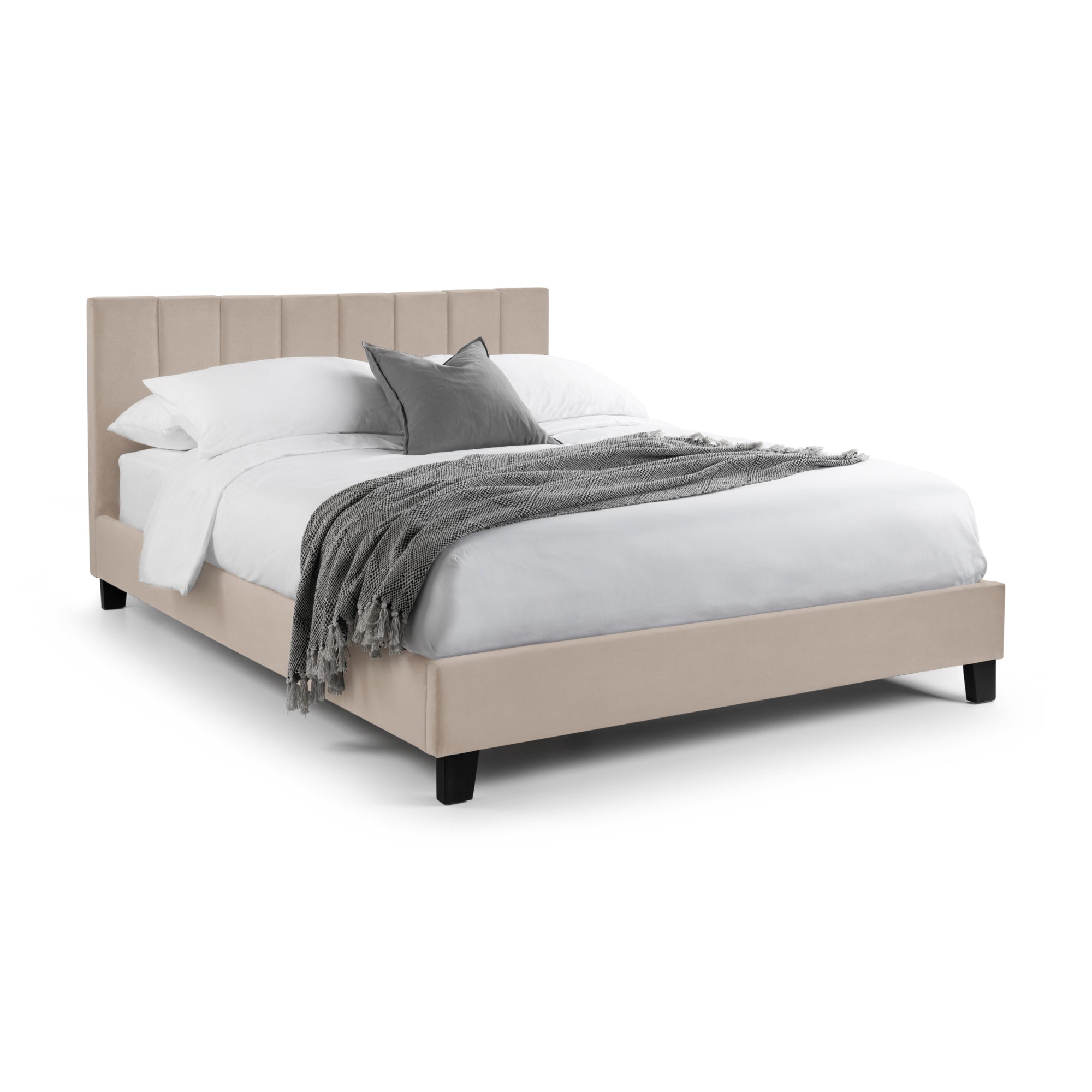 Rosa Cream Velvet Upholstered 135cm Double Bed