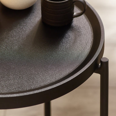 Sagrada Round Black Coffee and Lamp Table Set
