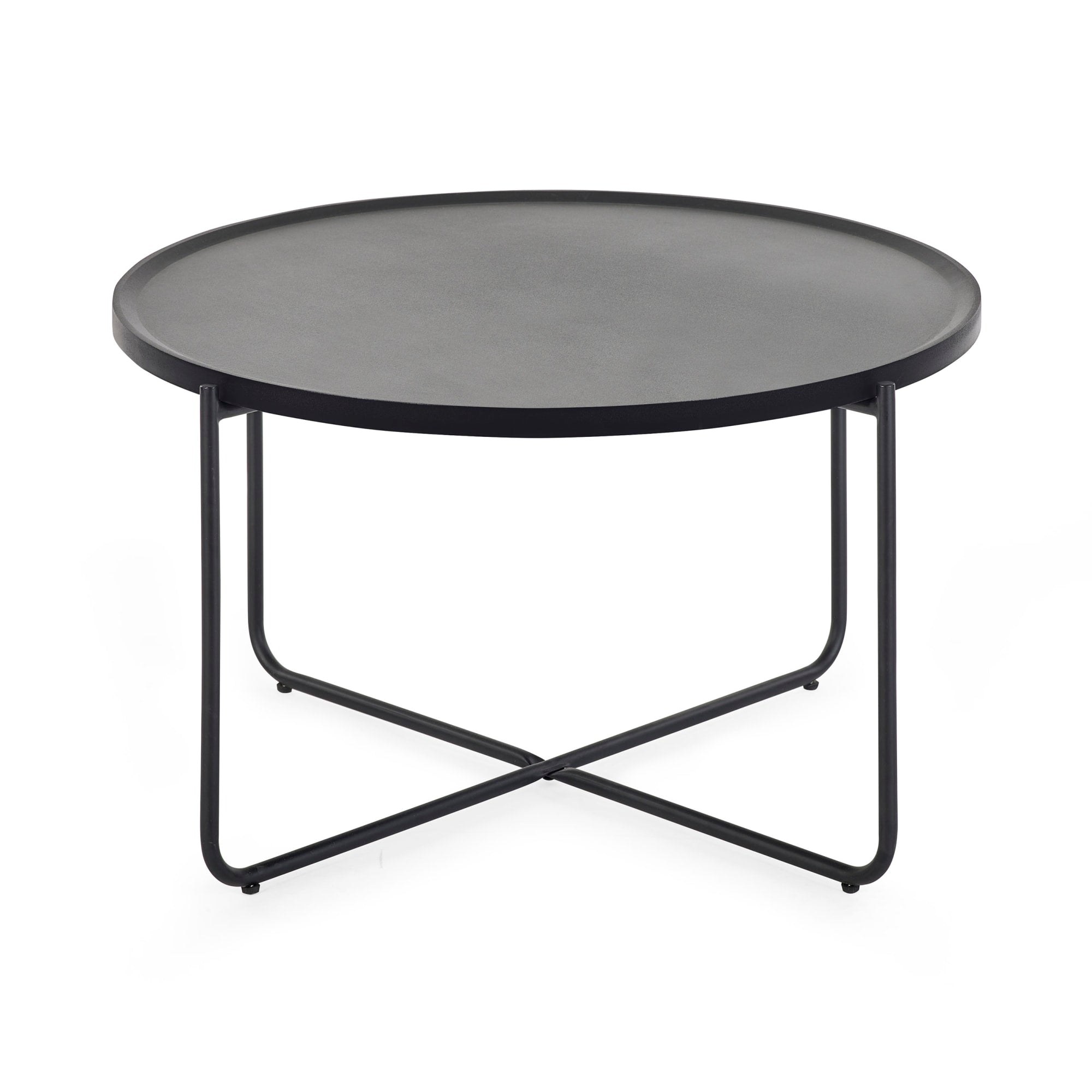 Sagrada Round Black Coffee and Lamp Table Set