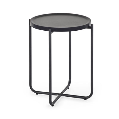 Sagrada Round Black Coffee and Lamp Table Set