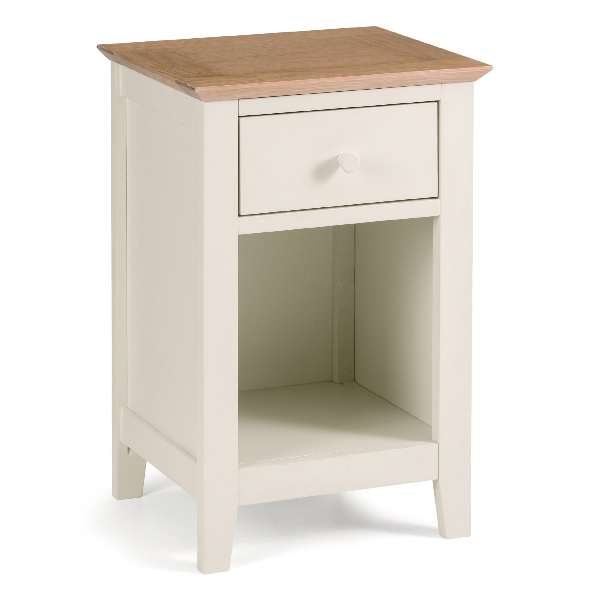Salerno Shaker Ivory/ Oak 1 Drawer Bedside