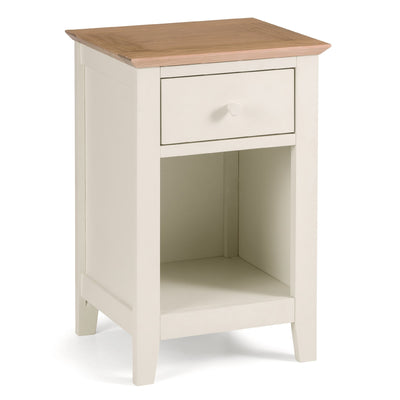 Salerno Shaker Ivory/ Oak 1 Drawer Bedside