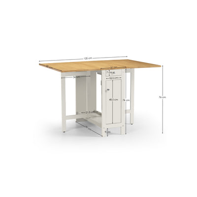 Savoy Whte and Oak 4 Seater Extending Dining Set