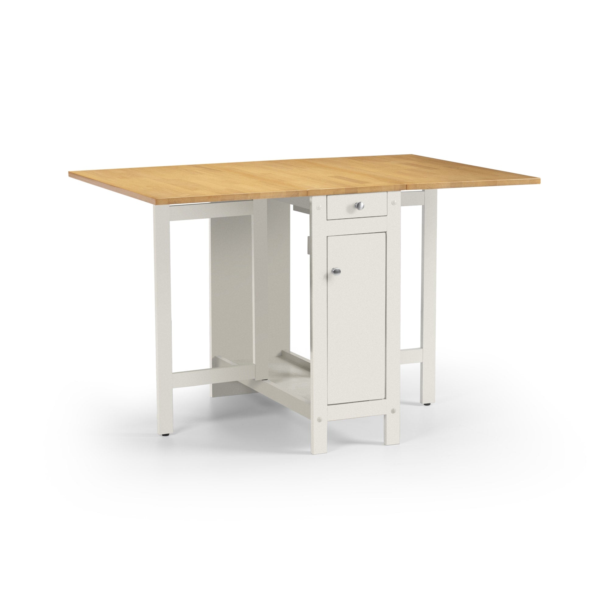 Savoy Whte and Oak 4 Seater Extending Dining Set
