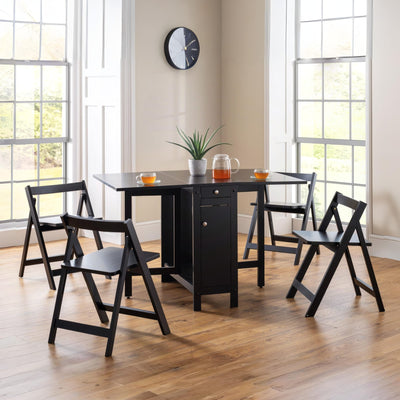 Savoy Black 4 Seater Extending Dining Set