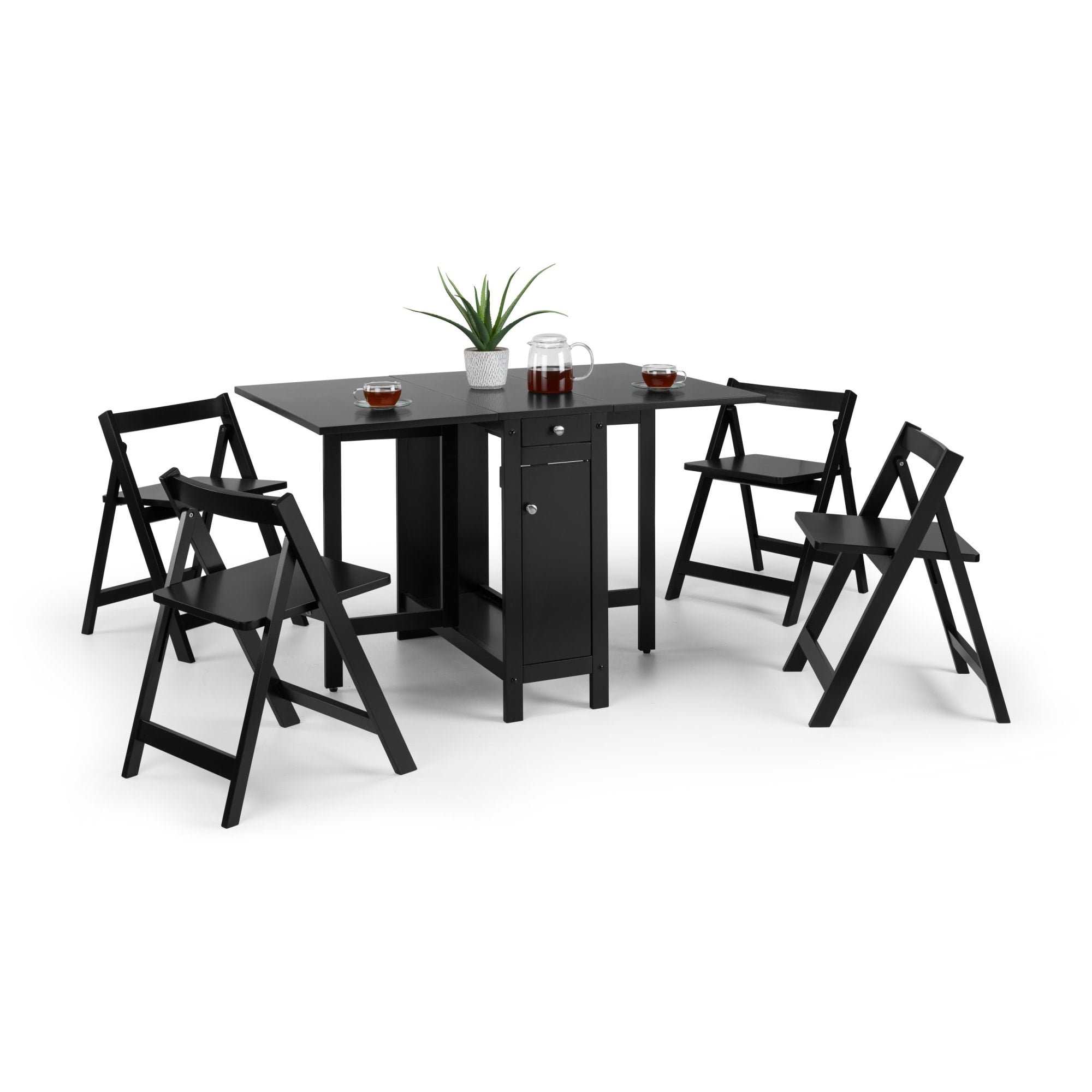 Savoy Black 4 Seater Extending Dining Set