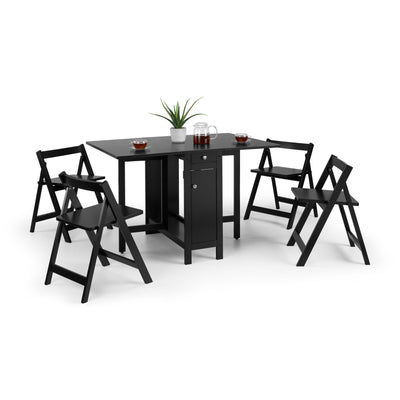 Savoy Black 4 Seater Extending Dining Set