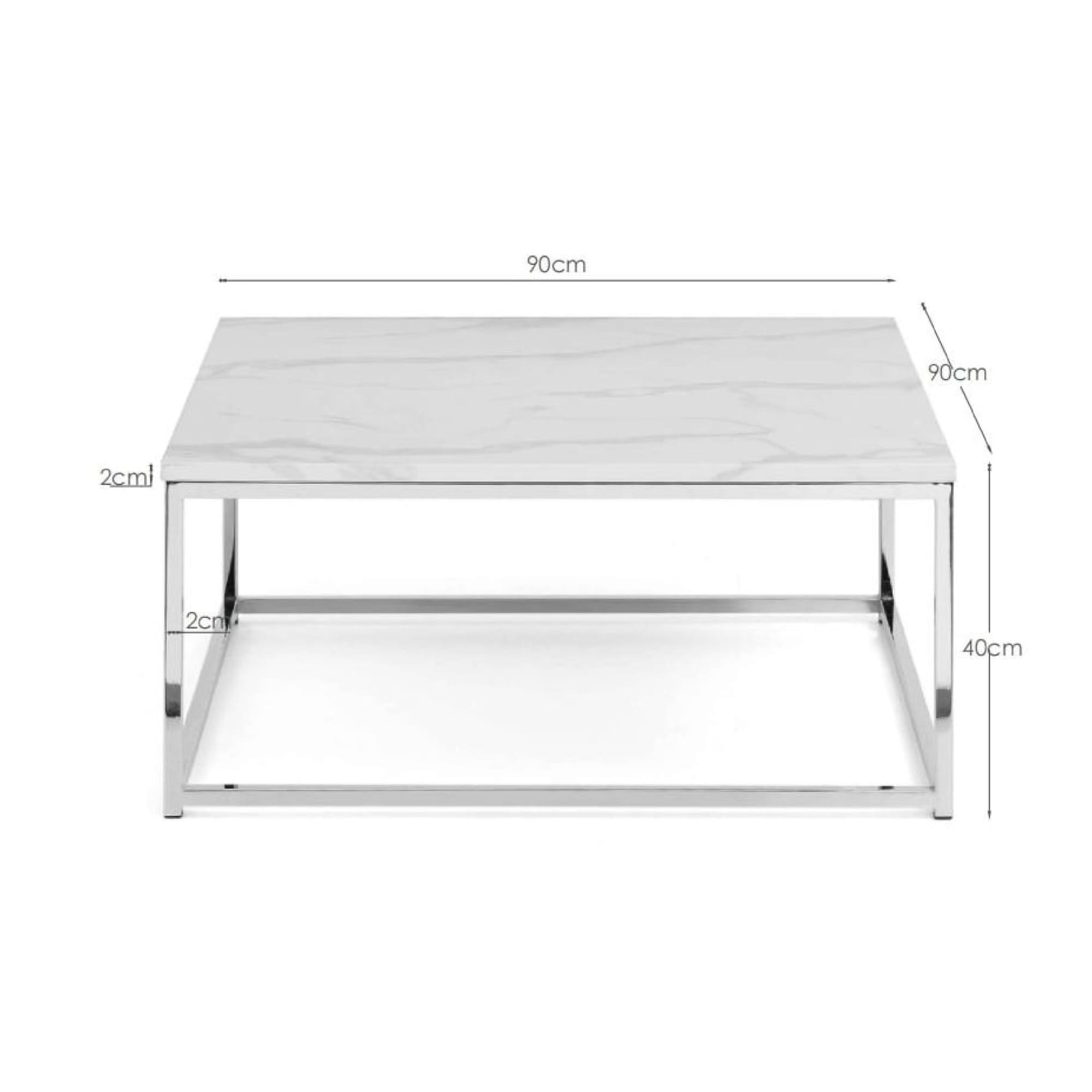 Scala White Marble Top Coffee Table