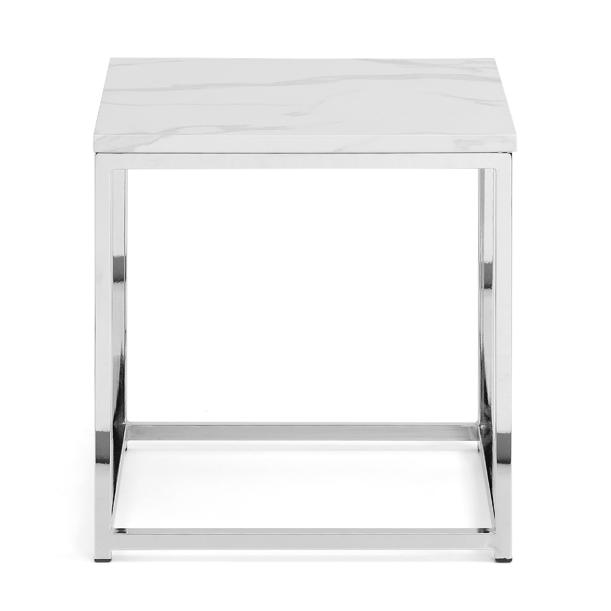 Scala White Marble Top Lamp Table
