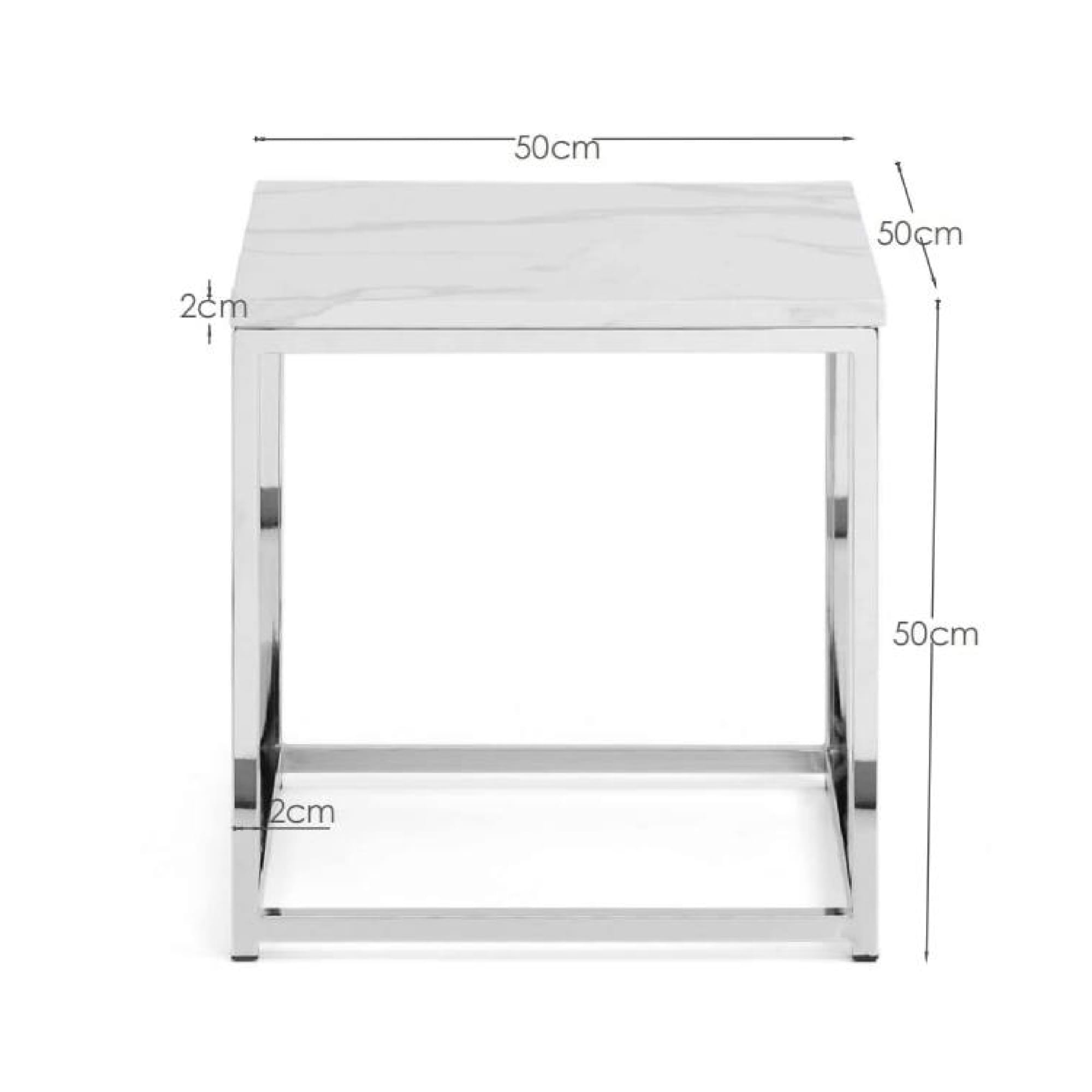 Scala White Marble Top Lamp Table